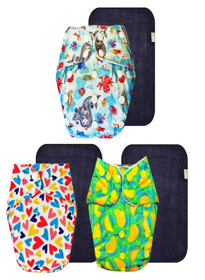 Dumbledo Premium Cloth Diaper with Black Insert (Pack of 3) | Soft & Gentle | Leakproof | Quick Dry | Worry-Free Diapering | 3 Months - 3 Years | Unisex Baby - Image 1