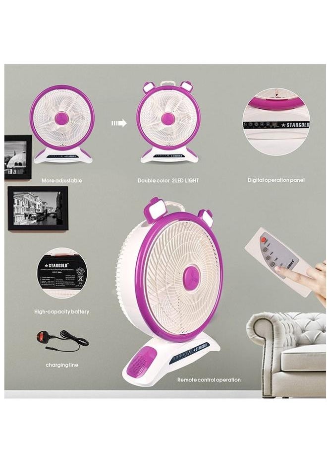 Stargold 14 inch remote control rechargeable table fan with led light  - Image 4