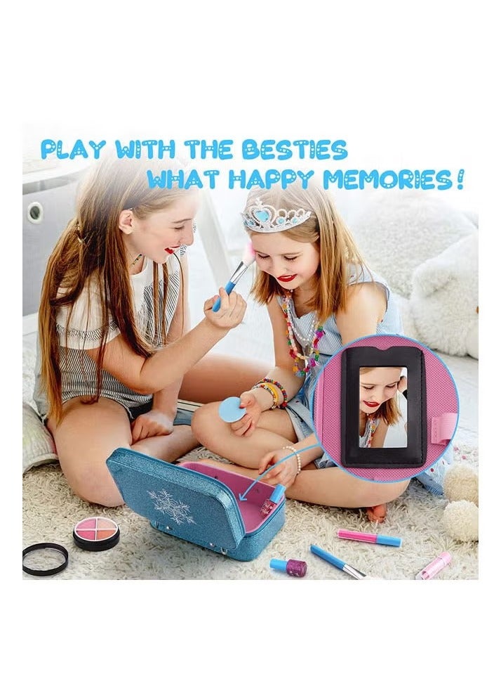 Girls' Pretend Play Makeup Set | Complete Cosmetics Toys with Eyeshadow, Nail Polish, Crown & Handbag - Perfect Gift for Kids - Image 5