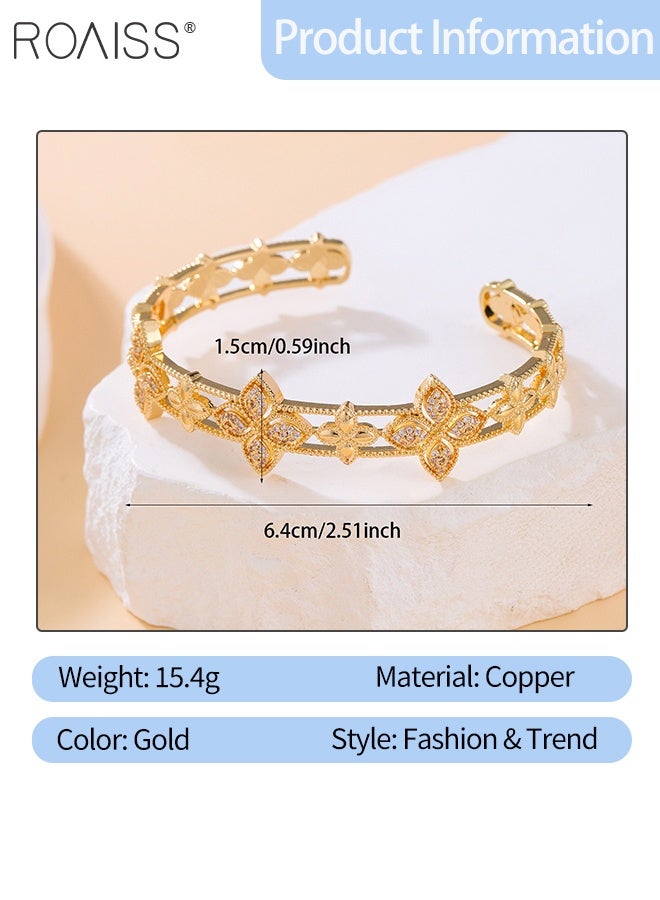 رويس سوار ذهبي بسيط للنساء، سوار عصري مزين بأحجار الراين، مناسب للارتداء اليومي، يمكن ارتداؤه مع ساعة اليد، إكسسوارات الموضة - Image 2