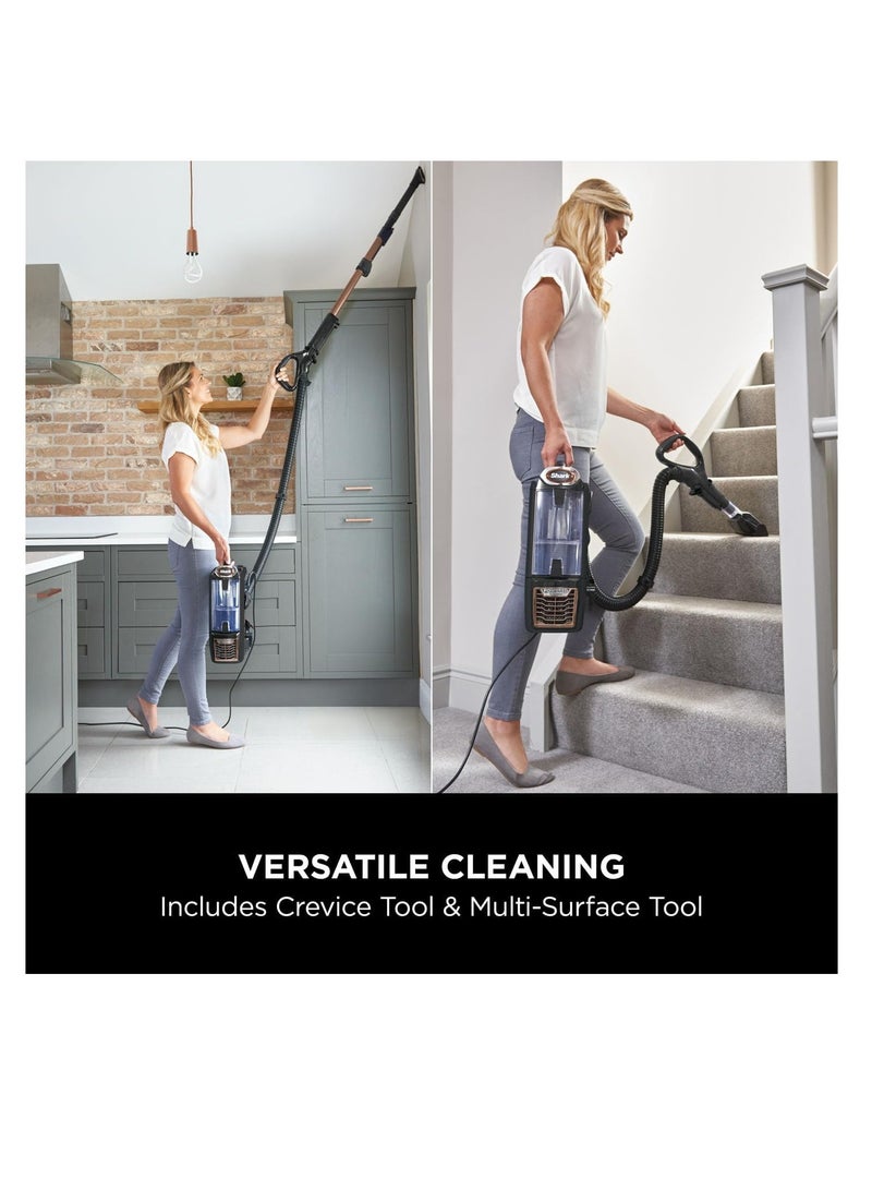 شارك مكنسة كهربائية عمودية بسلك، 0.83 لتر مع تقنية منع تشابك الشعر وDuoClean، نموذج للحيوانات الأليفة، مزودة بتقنية الرفع القوي، مصابيح LED، مضادة للحساسية، سلك بطول 8م، 750 واط، ملحقين - Image 4