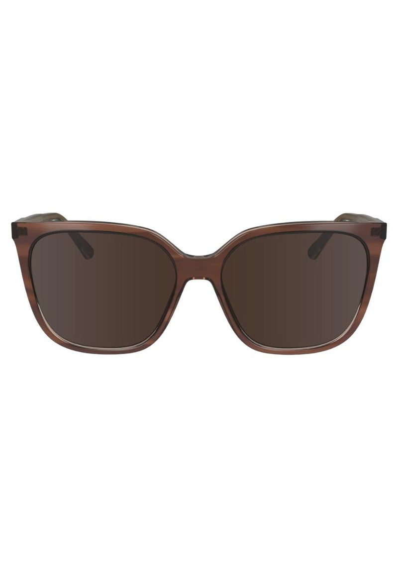 CALVIN KLEIN FULL RIM ACETATE MODIFIED RECTANGLE CALVIN KLEIN SUN CK24509S  5616 (203) STRIPED BROWN/ROSE - Image 1