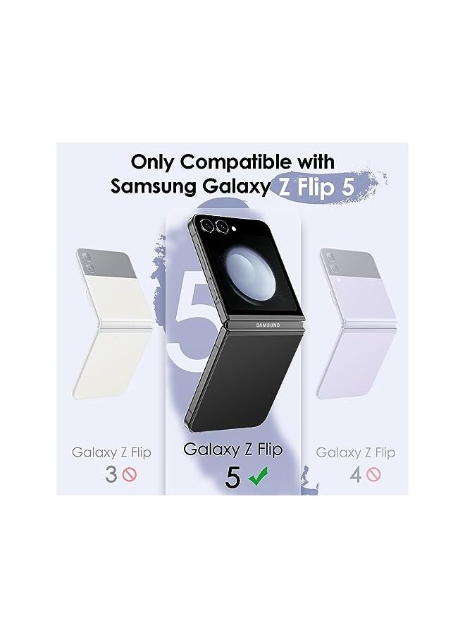 Jetech Matte Case for Samsung Galaxy Z Flip 5 2023, Translucent Frosted PC Back with Shock-Absorbing TPU Frame Protective Phone Cover (Black)  - Image 2