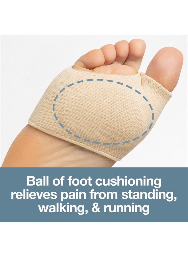 Zentoes - Metatarsal Pads for Men and Women - Ball of Foot Pain Relief Cushions for Sesamoiditis, Metatarsalgia, Morton's Neuroma - 2 Pairs Fabric Sleeves with Gel Inserts (Small, Beige) - Image 1