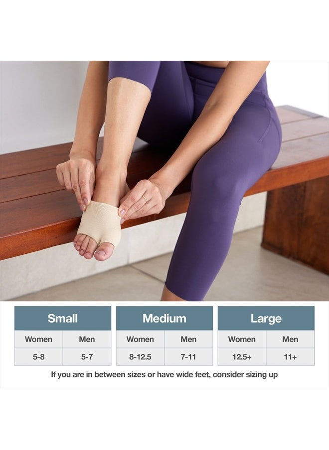 Zentoes - Metatarsal Pads for Men and Women - Ball of Foot Pain Relief Cushions for Sesamoiditis, Metatarsalgia, Morton's Neuroma - 2 Pairs Fabric Sleeves with Gel Inserts (Small, Beige) - Image 1