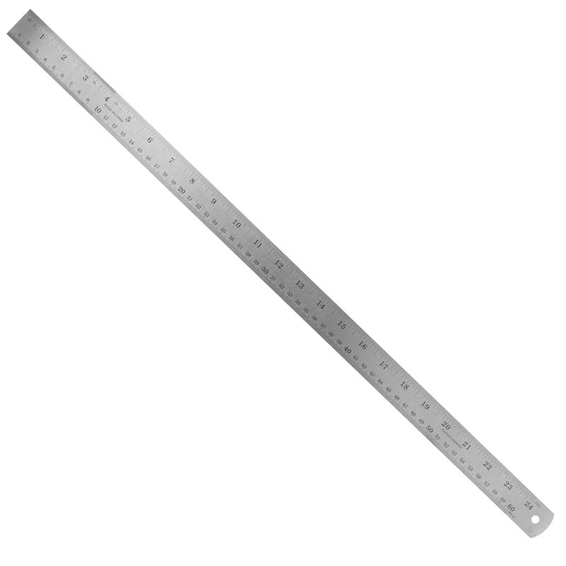 Pacific Arc Stainless Steel Ruler Inch and Metric, with 32nd and 64th Graduations, 24 Inches - Image 2