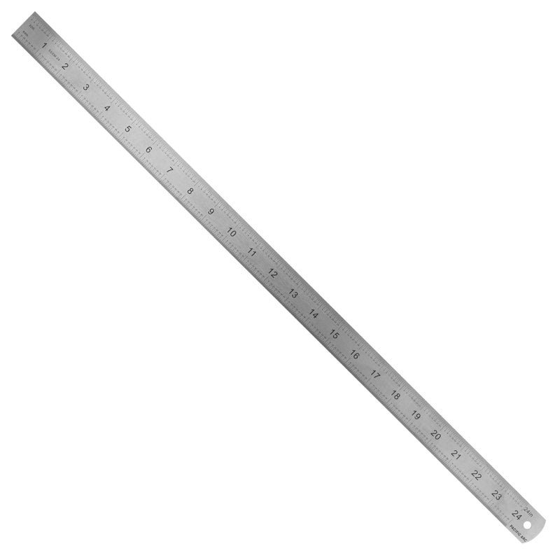 Pacific Arc Stainless Steel Ruler Inch and Metric, with 32nd and 64th Graduations, 24 Inches - Image 1