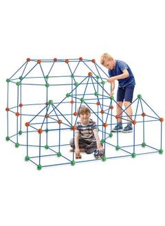 VEVOR Fort Building Kit For Kids, 180Pcs Stem Building Toys, Educational Gift For 4 5 6 7 8+ Year Old Boys & Girls, Indoor Outdoor Play Tent Builder Set Construction Toys With 120 Rods And 60 Balls  - Image 1