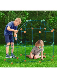 VEVOR Fort Building Kit For Kids, 180Pcs Stem Building Toys, Educational Gift For 4 5 6 7 8+ Year Old Boys & Girls, Indoor Outdoor Play Tent Builder Set Construction Toys With 120 Rods And 60 Balls  - Image 2