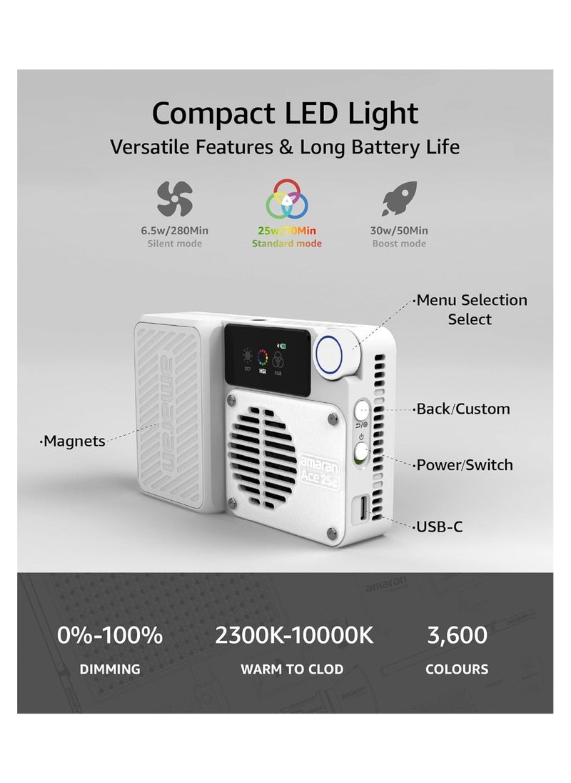 Aputure - amaran Ace 25c RGB LED Light Panel All-in-One Creator Kit (Charcoal) - Image 1