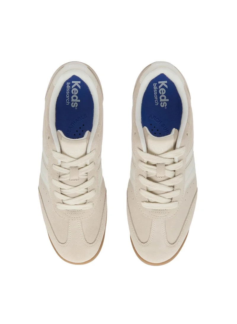 Keds  Keds Women's Revival Suede Lace-Up Sneaker – Retro Arch Support, Two-Tone Casual Shoe Cream for Women | Best Price UAE