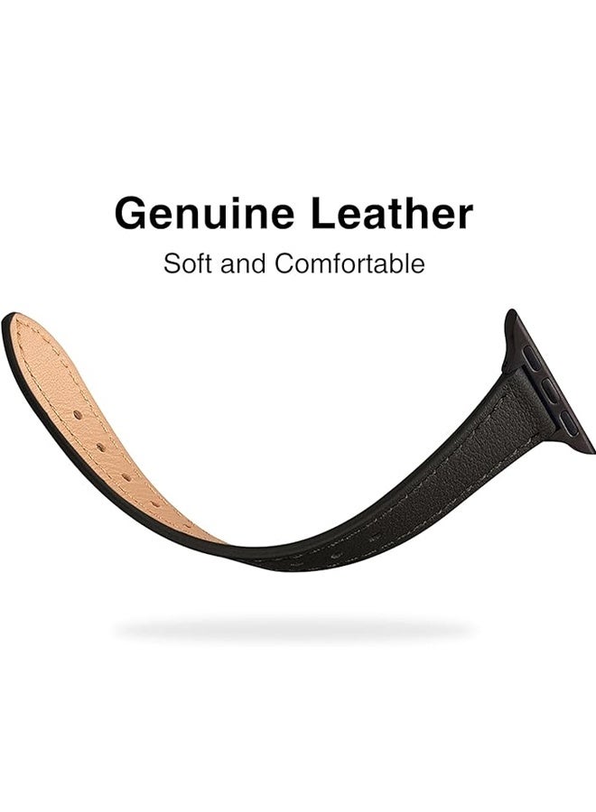 بولوز حزام بديل من الجلد لساعة Apple Watch لجميع السلاسل متوافق مع 42/44/45/49 مم - Image 3