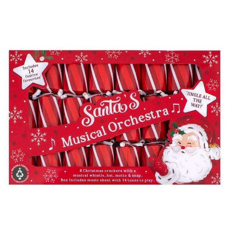 RSW 8 Musical Whistle 9.5 Inch Christmas Crackers – Premium Holiday Party Favors and Seasonal Fun for Kids and Family, Perfect for Festive Celebrations and Gifts - Image 1