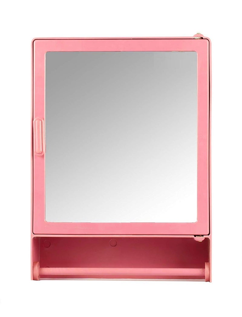 ZOOM Zoom Good Morning Bathroom Mirror Cabinet With Storage Chest Shelves Shelf Single Door16X4X12Magenta 