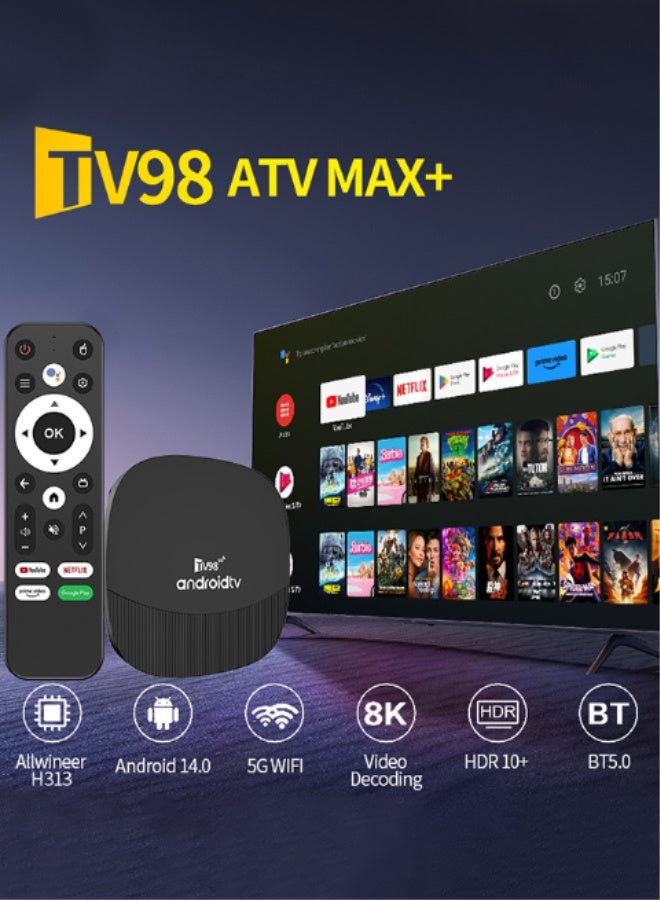 TV98 Android 14.0 Smart TV Box 2G/16G 2.4G 5G Dual WIFI 6 BT5.0 H.265 8K UHD Media Player Set Top Boxes - Image 5