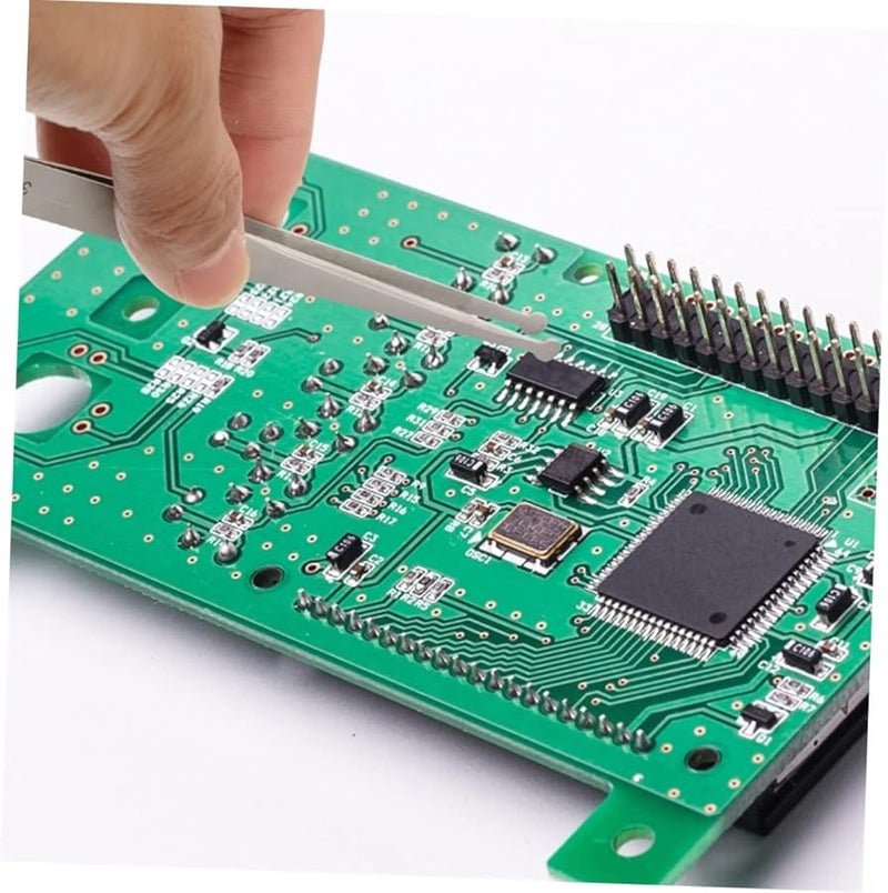 2pcs Static Stainless Steel Tweezers Non Magnetic For Electronics Crafting Jewelry Making - Image 4