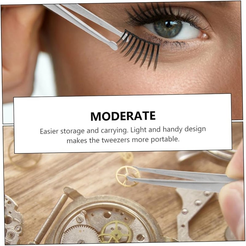 2pcs Static Stainless Steel Tweezers Non Magnetic For Electronics Crafting Jewelry Making - Image 3