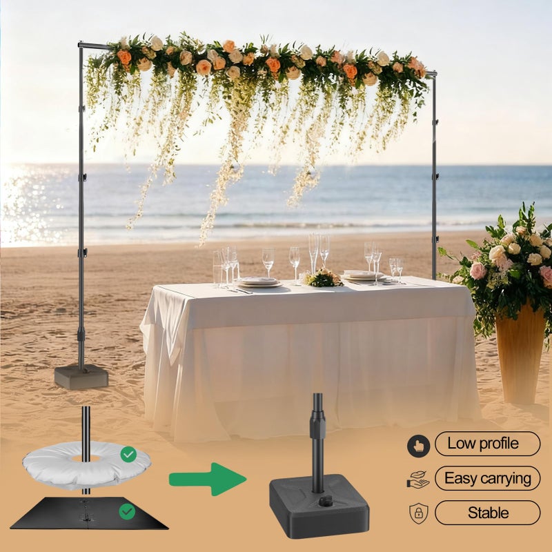 EMART Backdrop Stand with Heavy Duty Water Tank Base 8.5x10ft Adjustable Metal Photo Backdrop Stand Kit Pipe and Drape Background Frame for Birthday Party, Wedding Decorations, Studio Photography - Image 3