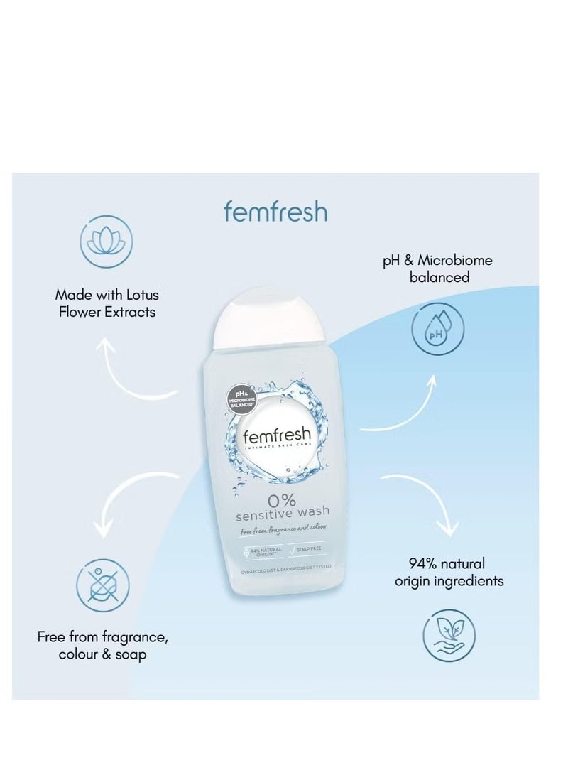 0% Sensitive Intimate Wash PH Balanced White