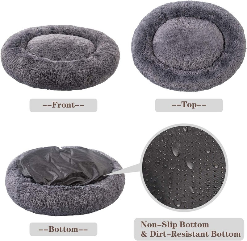 MFox Calming Dog Bed (L/XL/XXL/XXXL) for Medium and Large Dogs Comfortable Pet Bed Faux Fur Donut Cuddler Up to 25/35/55/100lbs - Image 4