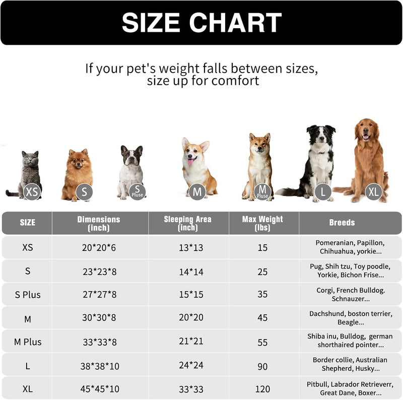 MFox Calming Dog Bed (L/XL/XXL/XXXL) for Medium and Large Dogs Comfortable Pet Bed Faux Fur Donut Cuddler Up to 25/35/55/100lbs - Image 3