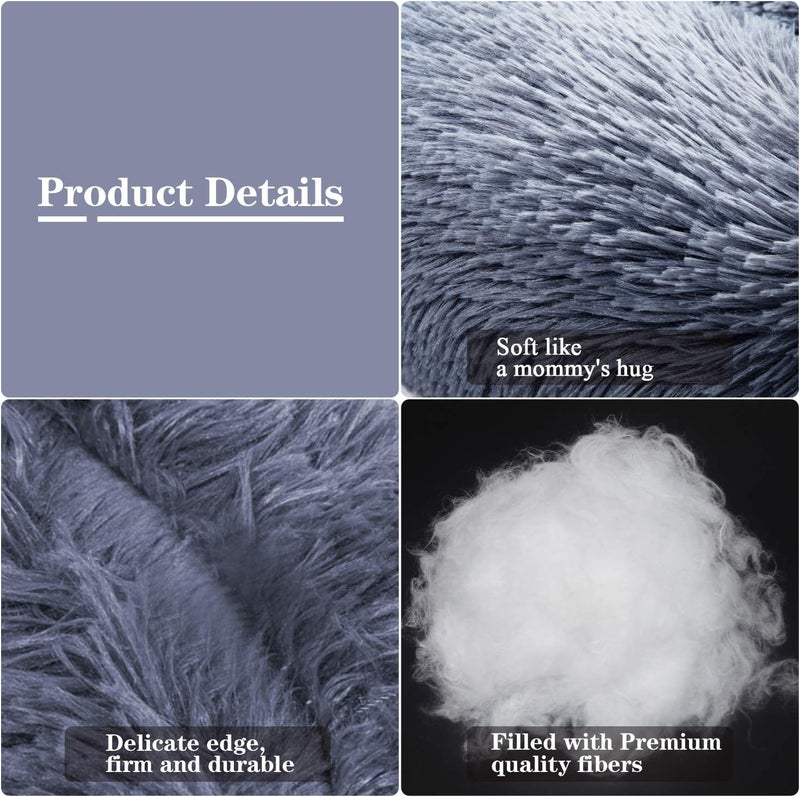 MFox Calming Dog Bed (L/XL/XXL/XXXL) for Medium and Large Dogs Comfortable Pet Bed Faux Fur Donut Cuddler Up to 25/35/55/100lbs - Image 2