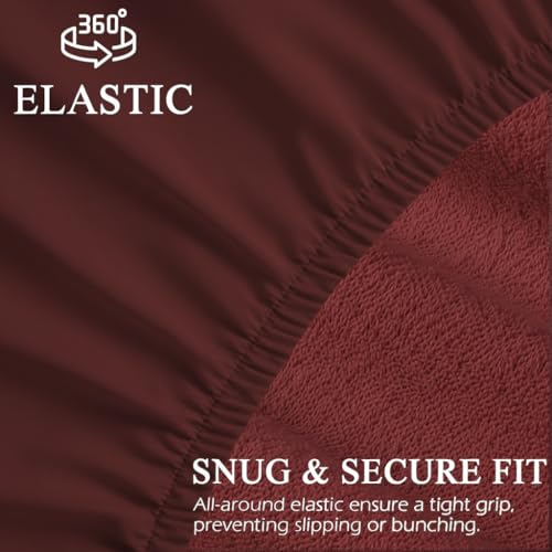 Trance Cotton Feel Terry Ultra Soft Waterproof Mattress Protector | Breathable - Hypoallergenic Mattresses Cover (84x78 inch | 7x6.5 feet, Maroon - Pack of 1) - Image 4
