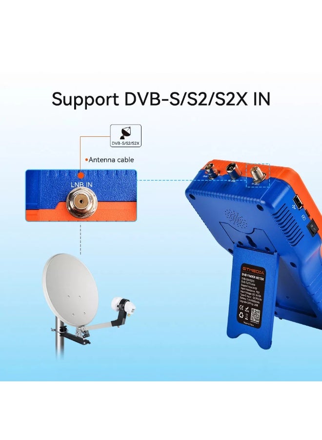 جي تي ميديا جهاز قياس إشارة الأقمار الصناعية المُحسّن، جهاز استقبال إشارة DVB-S2X/S2/S/T2/T/C، MPEG لضبط طبق القمر الصناعي - Image 5