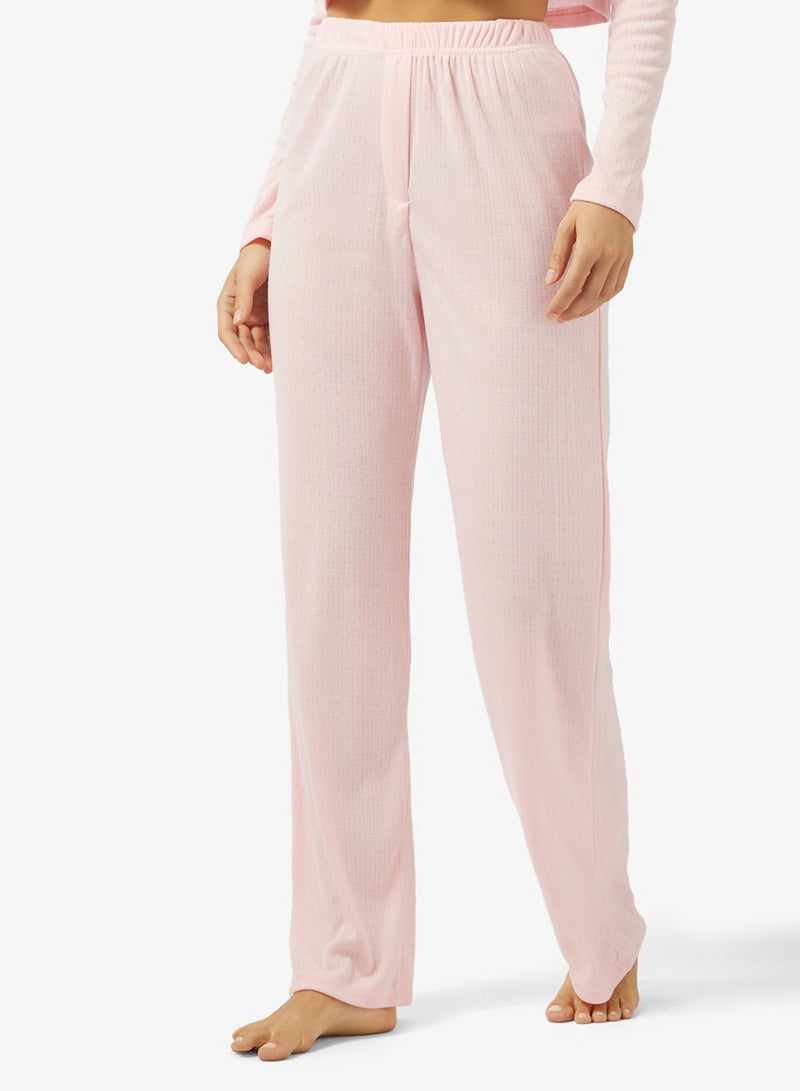 Ginger Pointelle Button Up Top & Pyjama Set - Image 4