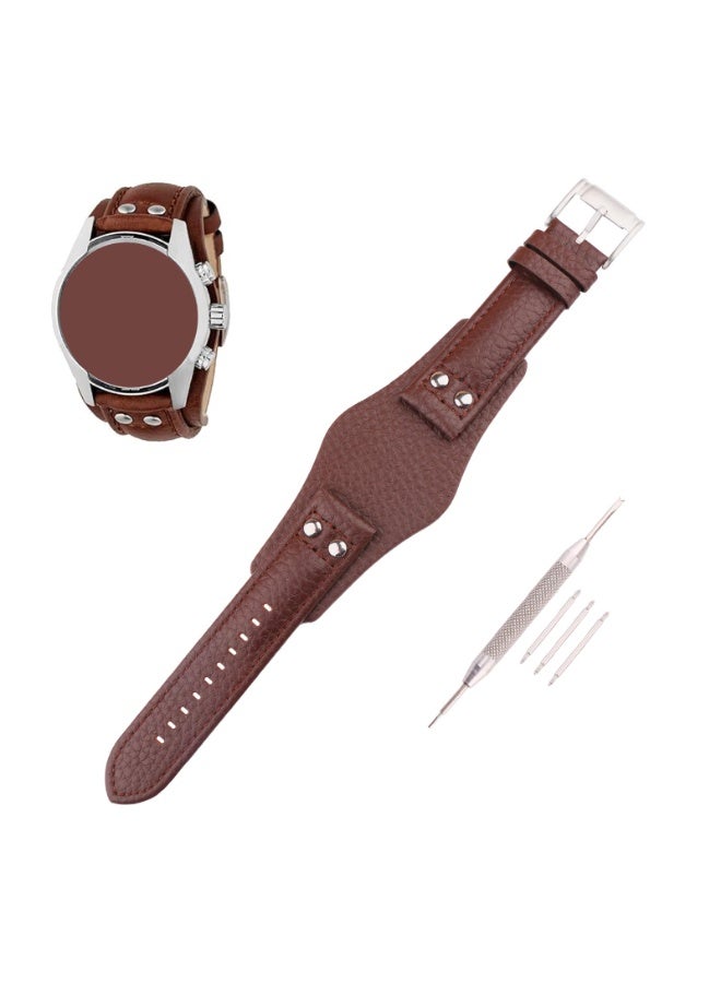 سوار ساعة Fossil، حزام ساعة من الجلد الأصلي، حزام ساعة، متوافق مع Fossil CH2891 CH2564 CH2565 CH2573 CH2574 وغيرها من الموديلات ذات رؤوس الساعات مقاس 22 مم، يأتي مع أداة و3 قضبان زنبركية، 22 مم، بني - Image 1