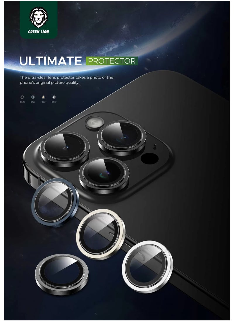 GREEN LION - iPhone 15 Pro/15 Pro Max HD Plus Camera Lens / Anti Fingerprint / Anti Scratch / Anti-Glare Coating / Water Resistant / High Transparency / Full Converge / Maximum Protection - Black - Image 1