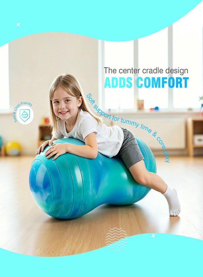 ZOOJOY Peanut Ball for Kids and Adults, 18"x35" / 20"x39" Yoga Ball Chair for Pregnancy Labor, Physical Therapy, Sensory Wiggle Seat, Core Strength, Balance - Anti-Burst Peanut Exercise Ball with Pump - Image 3