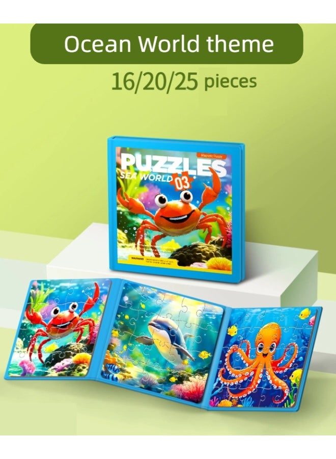 اللغز المغناطيسي للأطفال من عمر 3-6 سنوات المطوية للأطفال لعبة التعليم التعليم التعليم المبكر وأسلوب التنمية المعرفية - Image 1