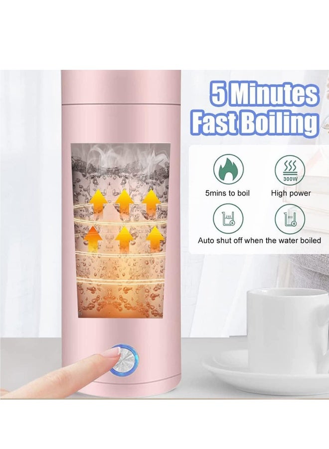 NIBEMINENT Travel Electric Kettle,Small Portable Kettle with Non stick Coating, One Cup Hot Water Maker Travel Kettle,Portable Water Boiler,400 ml pink - Image 3