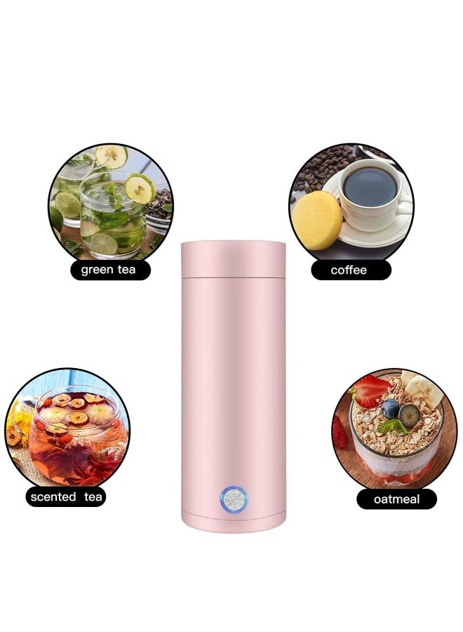 NIBEMINENT Travel Electric Kettle,Small Portable Kettle with Non stick Coating, One Cup Hot Water Maker Travel Kettle,Portable Water Boiler,400 ml pink - Image 1