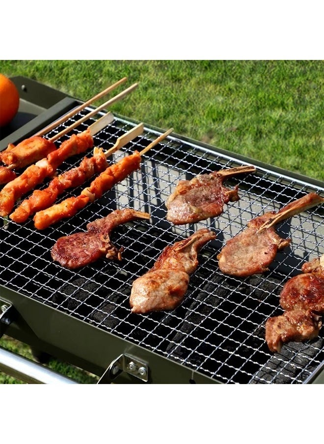 Portable, foldable charcoal grill with cover for picnics and camping