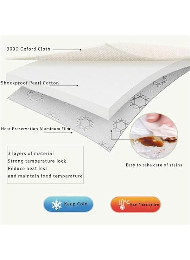 Beauenty Insulated Lunch Bag: Large Capacity Lunch Tote, Reusable Insulated Bag for Work, Office, Picnic, Outdoor Travel Lunch Bag (Beige) - Image 3