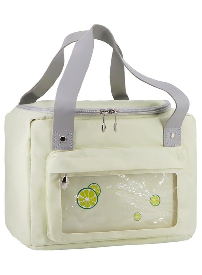 Beauenty Insulated Lunch Bag: Large Capacity Lunch Tote, Reusable Insulated Bag for Work, Office, Picnic, Outdoor Travel Lunch Bag (Beige) - Image 1