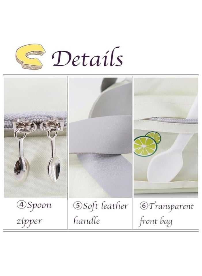 Beauenty Insulated Lunch Bag: Large Capacity Lunch Tote, Reusable Insulated Bag for Work, Office, Picnic, Outdoor Travel Lunch Bag (Beige) - Image 4