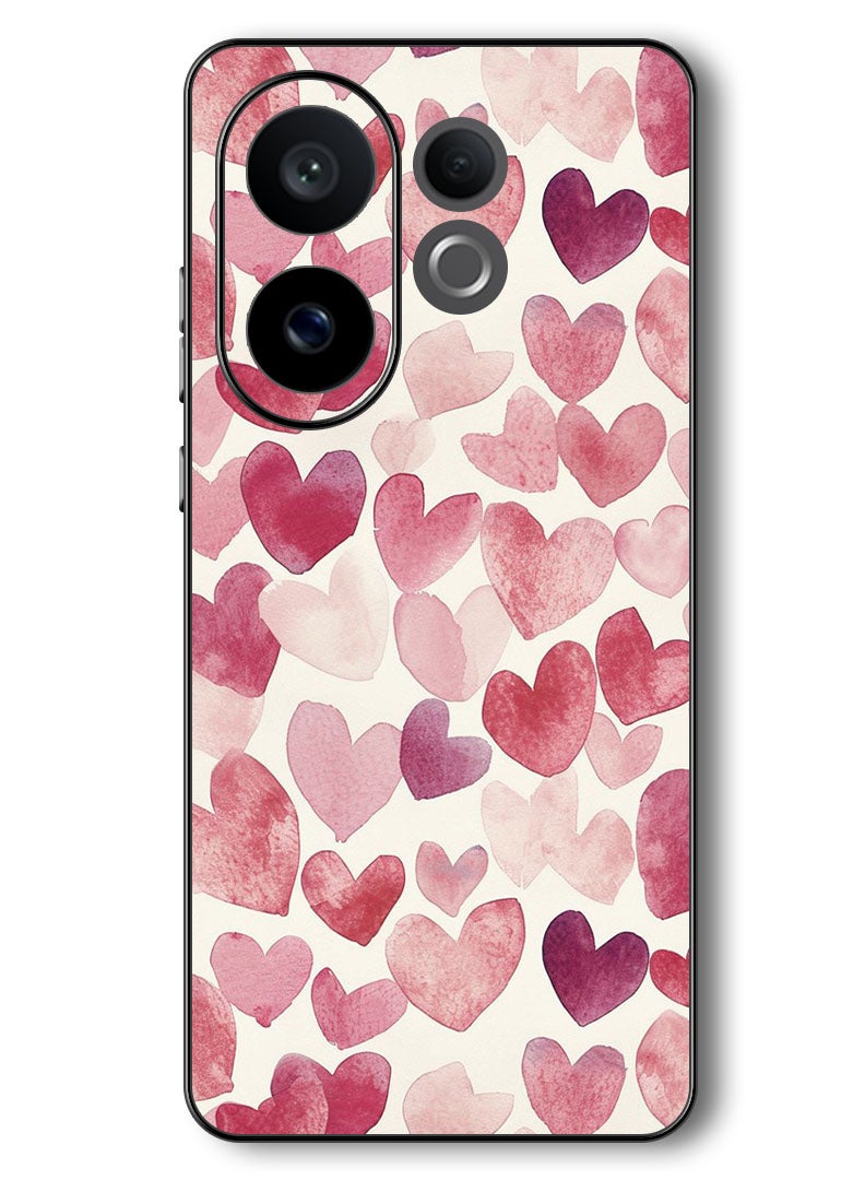 Theodor Case Compatible with Vivo V60 6.77 Inch Protection Shockproof Bumper Cover Heart Painitng - Image 1