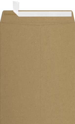 LUXPaper 9 x 12 Open End Envelopes | Peel & Press | Grocery Bag Brown | 70lb. Text | 50 Qty - Image 1