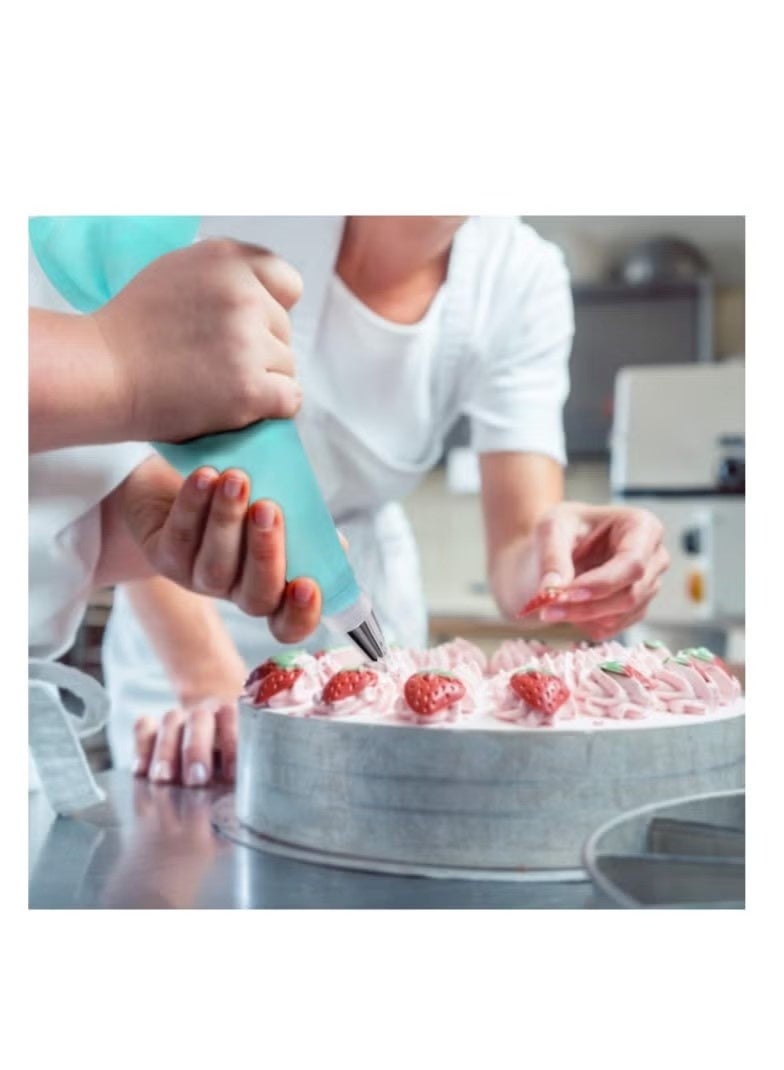 مجموعة أكياس تزيين الكيك وأطرافها، أكياس تزيين قابلة لإعادة الاستخدام، طقم تزيين الكيك للخبز مع أكياس معجنات وأطرافها، محولات قياسية، حلقات سيليكون، أدوات تزيين الكيك، لوازم تزيين الكيك، الكب كيك - Image 5