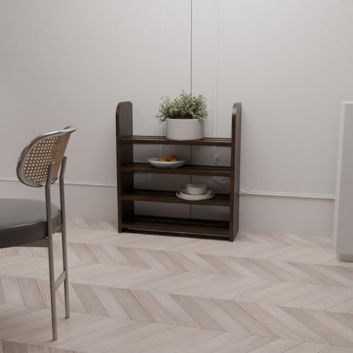 flux 4-Tier Wooden Shoe Rack, Medium Size, Particleboard with Laminate Finish, Freestanding Storage Shelf for Home, Living Room, Kitchen, or Office, 50x20x60 cm, Brown - Image 2