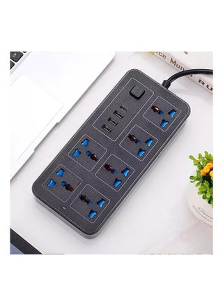 6 Way Port Power Extension Strip with 3 USB and PD Universal Switched Electrical Extension Sockets Power Strip 2Meter Black - pzsku/Z7A4FEE1AEA376EAC4250Z/45/1746198776/a9c039ad-8e8d-4fa0-af91-2a770957bb7c