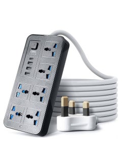 6 Way Port Power Extension Strip with 3 USB and PD Universal Switched Electrical Extension Sockets Power Strip 2Meter Black - pzsku/Z7A4FEE1AEA376EAC4250Z/45/_/1739737766/7e642ba6-a596-41b5-93a4-94ad4d85b94d