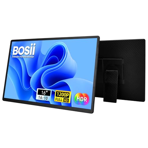 BOSII Portable Monitor for Laptops - Dual 16" IPS FHD 1200P Extended Dual Monitor for Laptop Compatible with Windows Mac Travel Work - Image 1