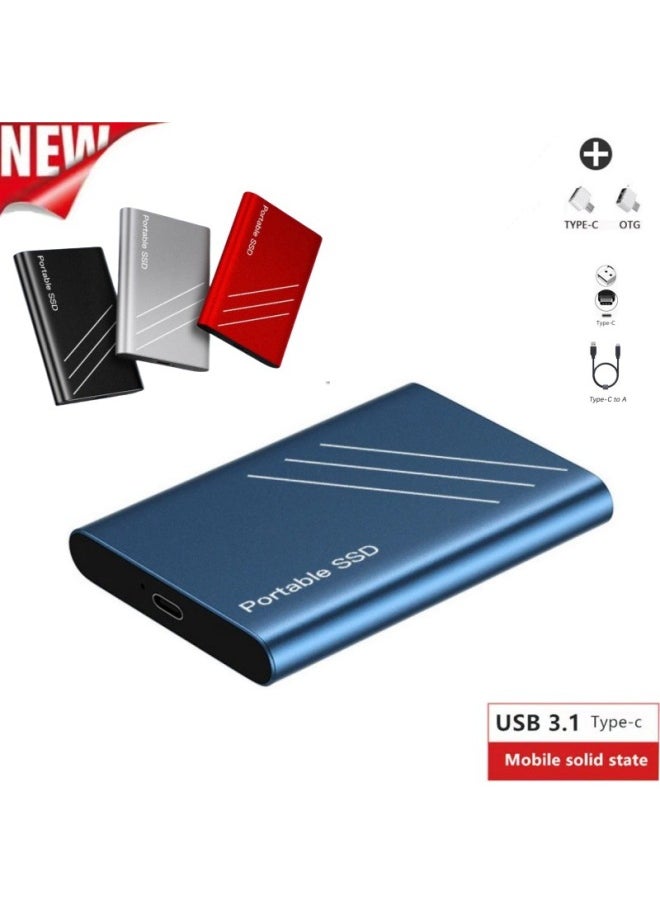 Hot Mobile Solid-state Hard Disk Expansion Upgrade 1T2TB Ultra-large Capacity SSD Laser-free LOGO-Capacity:2TB-Interface:Silver  - Image 1