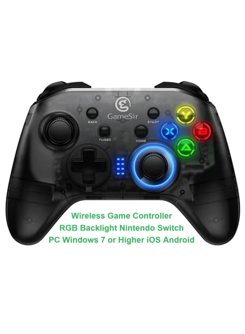 General Classic Wireless Gamepad GameSir T4 Pro Bluetooth Game Controller 2.4G Receiver LED RGB Backlight for Nintendo Switch / PC / iOS /Android  - Image 1