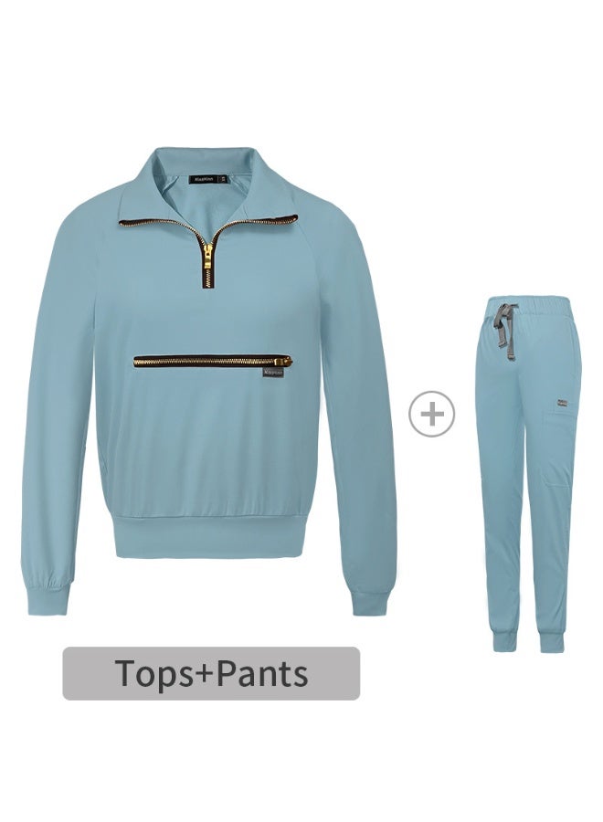 NIBEMINENT Spring Autumn Scrubs Uniform  Long Sleeved Medical Hospital Sets Scrubs Woman Suit Veterinary Nurse Uniforms - Image 1