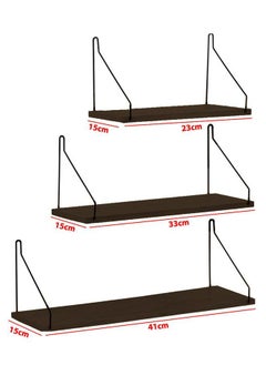 MARGOUN Floating Shelves Wall Mount, Solid Wood Wall Storage Shelves with Iron Frame  - Image 2